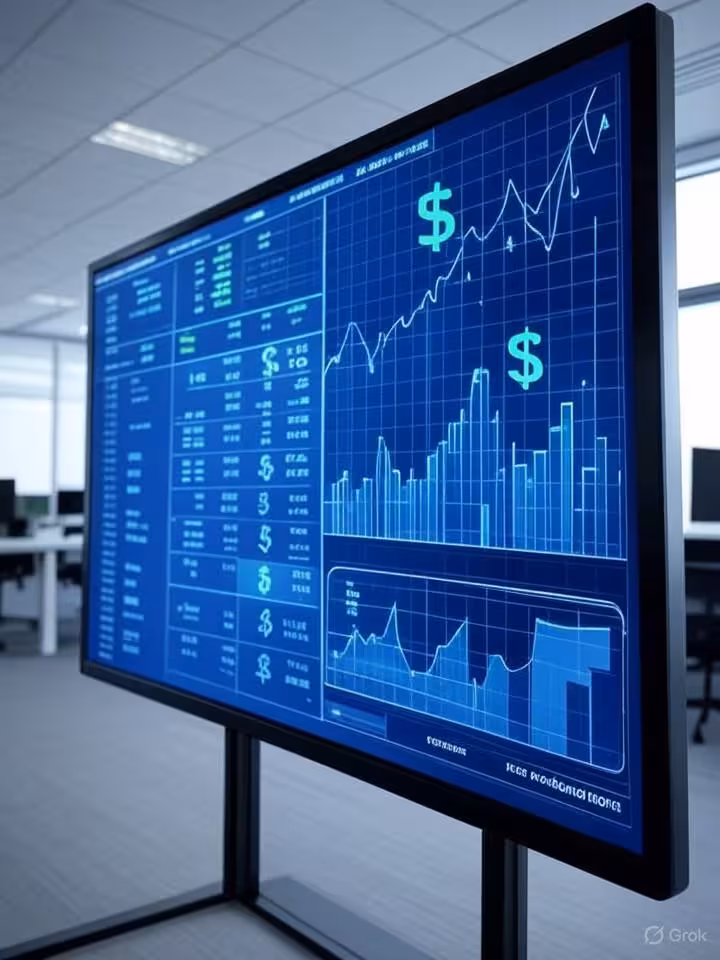 Professional data visualization showing income statistics and financial growth charts with dollar si